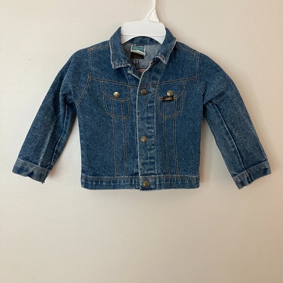 Vintage 80s Lee Denim Jacket with Saori Woven Panel - Picture 2 of 4